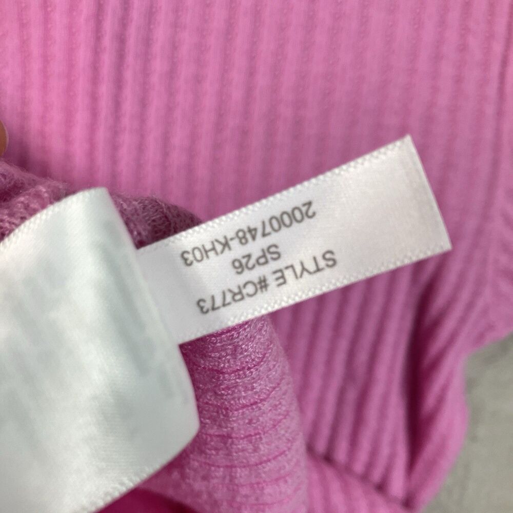 J.Crew Cashmere Cardigan Womens M Pink Featherweight Pointelle Sweater Polo - Picture 8 of 8